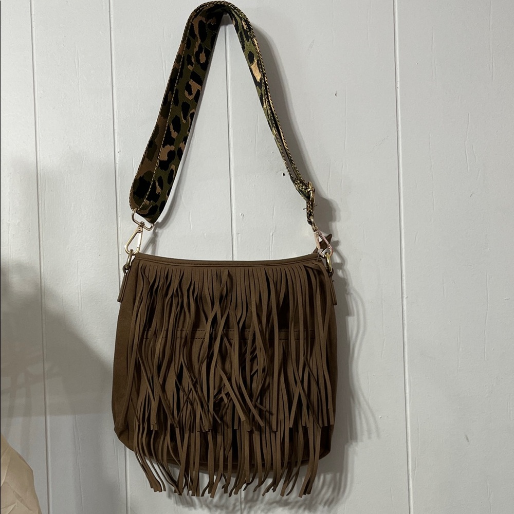 Thomas & Lee company Fringe Crossbody Shoulder Bag - Brown